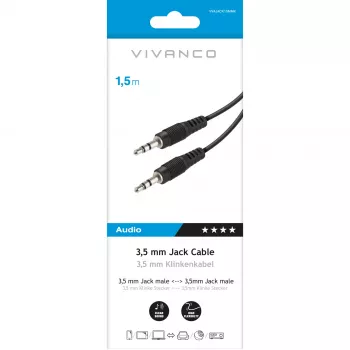 Καλώδιο ήχου Vivanco 3.5 mm σε 3.5 mm 1.5 m (VVAJACK15MMK)