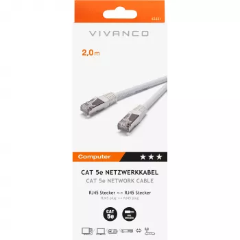 Καλώδιο patch Vivanco CAT 5e 2 m (VVITLAN5E200W)