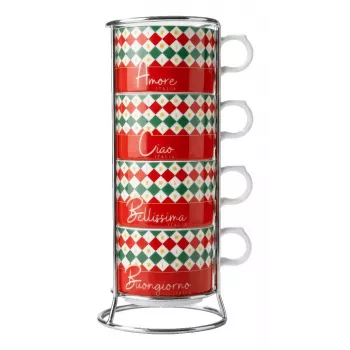 Bialetti 4 Cappuccio Tricolore ηλεκτρικός αφροποιητής γάλακτος, 160 ml, χειροκίνητος, ιταλικό Tricolore