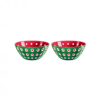 Guzzini Le Murrine σετ 2 μπολ 12 cm σμαραγδί/λευκό/κόκκινο