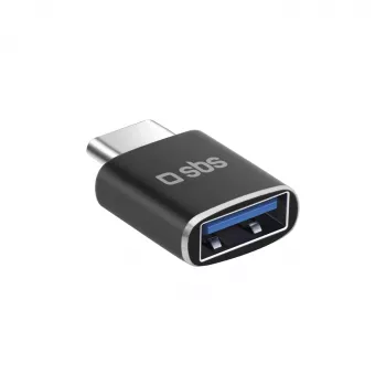 SBS Αντάπτορας USB-C σε USB-A, USB 3.0, 5Gbps, OTG, φόρτιση 3A, Αλουμίνιο, Μαύρο