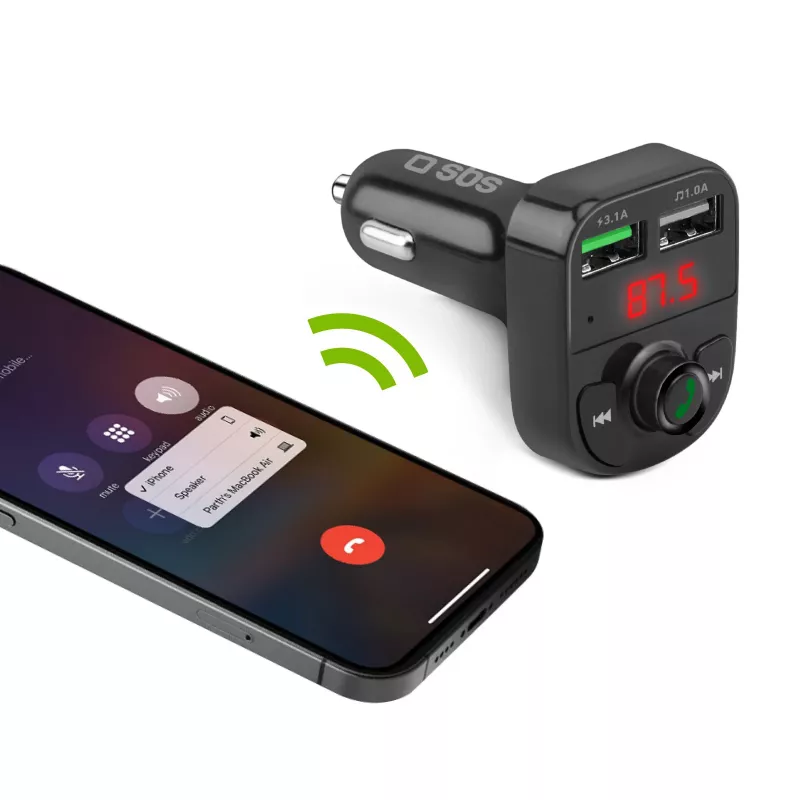 SBS TECARFM2USB Πομποδέκτης FM Bluetooth με λειτουργία ανοιχτής ακρόασης και διπλή φόρτιση USB