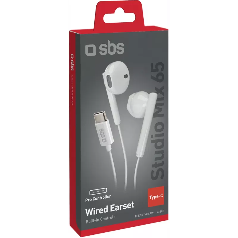 Ενσύρματα ακουστικά USB-C SBS Studio Mix 65c, λευκά (TEEARTYCAPW)