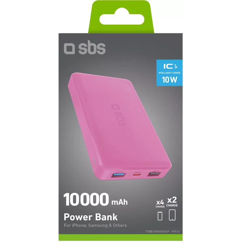SBS TTBB10000FASTP 10000mAh Power Delivery & Quick Charge Powerbank - Μαύρο