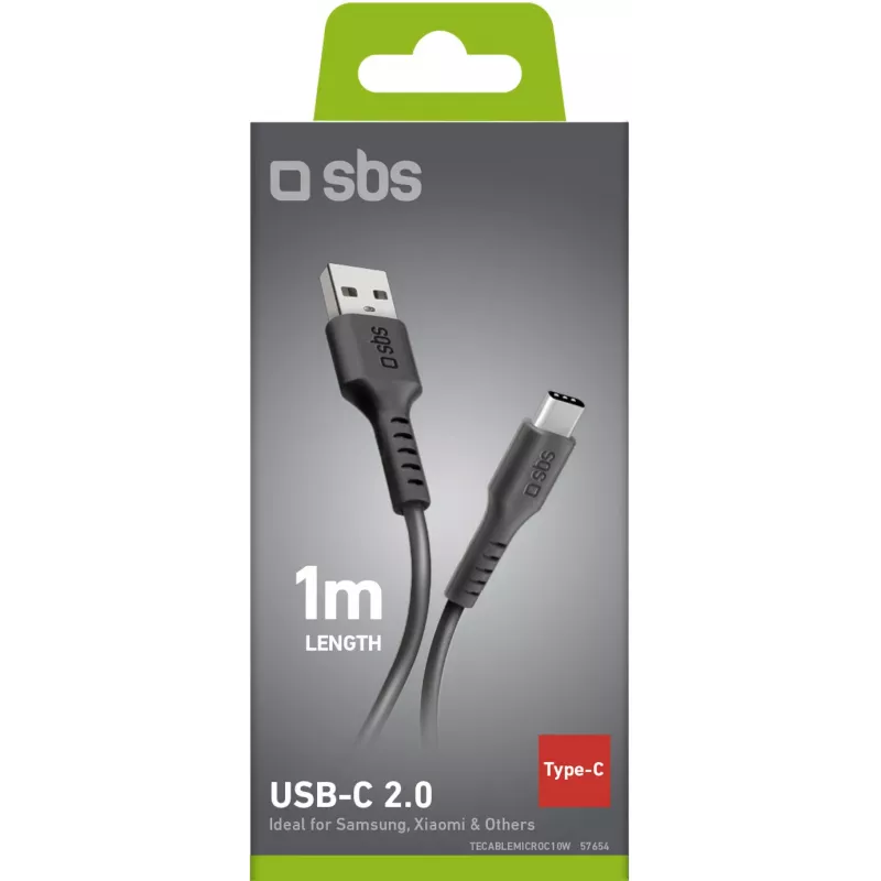 Καλώδιο USB σε USB-C SBS 1 m, Black (TECABLEMICROC10K)
