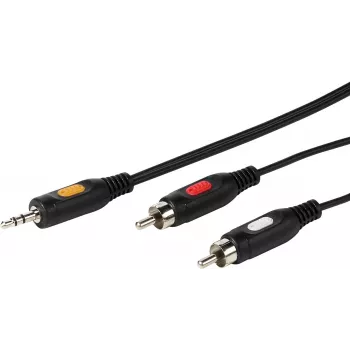 Καλώδιο ήχου 3.5 mm σε 2xRCA Vivanco 2.5 m (VVAJACK2RCA25MMK)