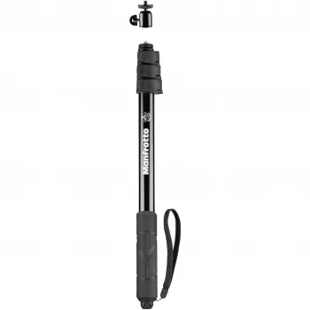 Manfrotto MPOLEVR Μπαστούνι επέκτασης αλουμινίου για κάμερες 360° και action, 4 τμήματα, 66-200 cm, Μαύρο