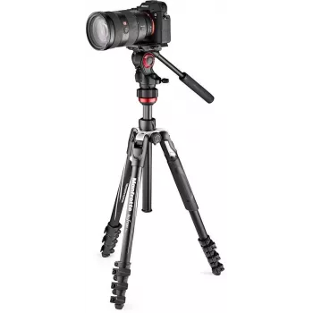 Manfrotto BEFREE Live Lever Σετ βίντεο τριπόδου από ανθρακονήματα με κεφαλή υγρών