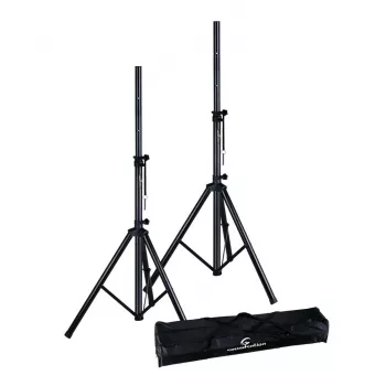 Soundsation SPST-SET70 BK σετ βάσεων ηχείων – ζεύγος βάσεων με τσάντα μεταφοράς, ύψος 1000–1800 mm, αντοχή 50 kg, ράβδος 35 mm, μαύρο
