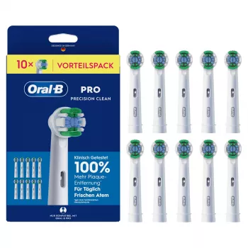 Oral-B Pro Precision Clean Ανταλλακτικές κεφαλές, συσκευασία 10 τεμ., μεσαίες τρίχες, τεχνολογία CleanMaximiser, συμβατές με όλες τις ηλεκτρικές οδοντόβουρτσες Oral-B εκτός από Pulsonic & iO