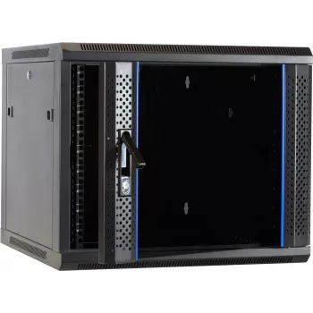 DSIT DS6609 9U Επιτοίχια Θήκη Server με Γυάλινη Πόρτα, 600x600x501 mm, Μαύρο