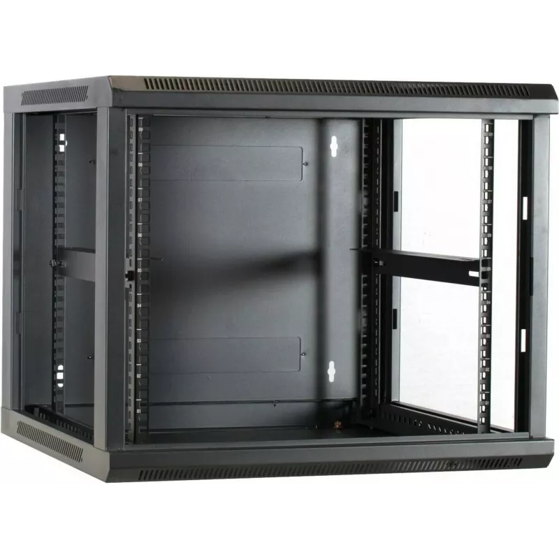 DSIT DS6609 9U Επιτοίχια Θήκη Server με Γυάλινη Πόρτα, 600x600x501 mm, Μαύρο