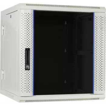 DSIT 12U Αμφίδρομη Επιτοίχια Θήκη Server με Γυάλινη Πόρτα, Λευκό, 600x600x635 mm