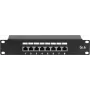 DSIT DS-10Patch5-8FTP Patch panel 10 inch 8 θυρών FTP CAT 5e, τοποθέτηση σε rack 1U, θωρακισμένο RJ45, LSA+ IDC, μαύρο