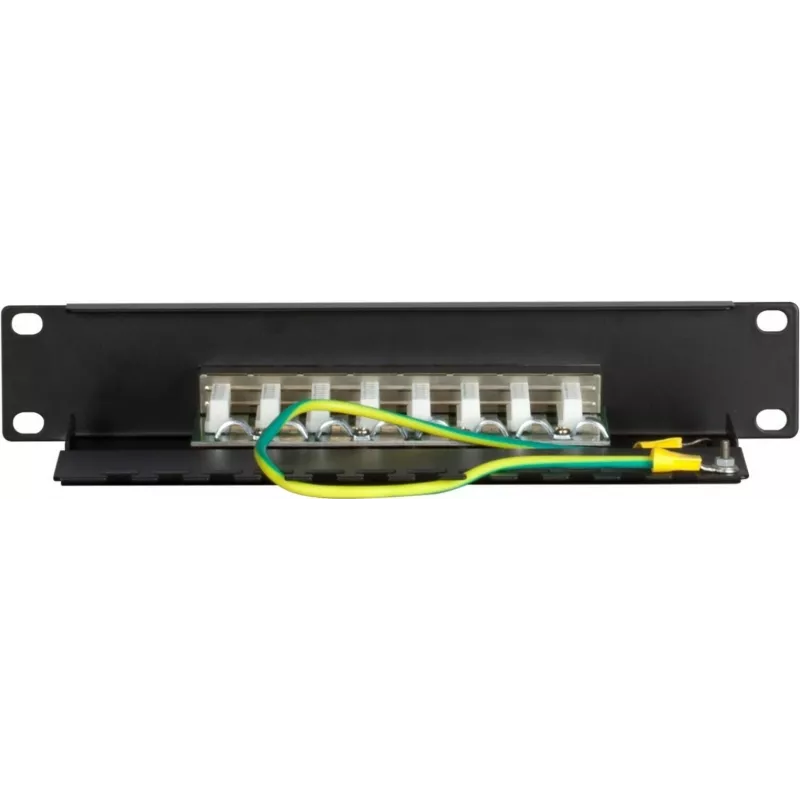DSIT DS-10Patch5-8FTP Patch panel 10 inch 8 θυρών FTP CAT 5e, τοποθέτηση σε rack 1U, θωρακισμένο RJ45, LSA+ IDC, μαύρο