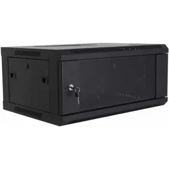 DSIT DS6404 Επιτοίχιο ερμάριο rack 4U με γυάλινη πόρτα, 600x450x280 mm, μαύρο