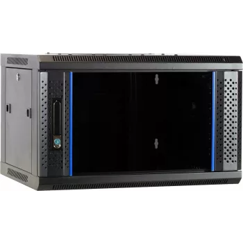 DSIT DS6404 Επιτοίχιο ερμάριο rack 4U με γυάλινη πόρτα, 600x450x280 mm, μαύρο