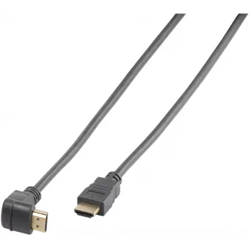 Καλώδιο HDMI High Speed με Ethernet Vivanco, γωνιακό 90 μοιρών, 1.5 m, μαύρο (VVVHDMI30M1M90K)