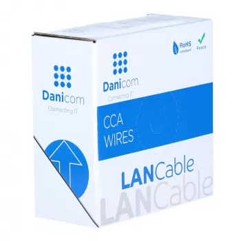 DSIT CAT6 U/UTP Καλώδιο 50m σε καρούλι, γκρι CCA, 250 MHz, Gigabit Ethernet, Εσωτερικού χώρου, Μανδύας PVC, AWG24, 4 ζεύγη