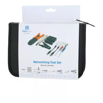 DSIT DC-TOOLSET-PRO Επαγγελματικό σετ εργαλείων δικτύωσης με πένσα πρέσας, tester, εργαλείο τοποθέτησης LSA, πένσες, κατσαβίδια, βύσματα και θήκη με φερμουάρ