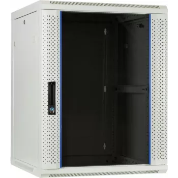 DSIT 15U Επιτοίχιο rack διακομιστή με γυάλινη πόρτα, Λευκό, 600x600x770 mm