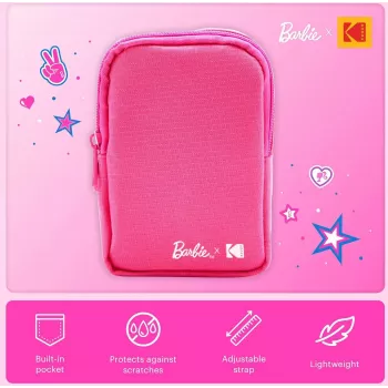 Kodak x Barbie μαλακή θήκη με φερμουάρ και λουρί ώμου για Printomatic και Step Slim, ροζ (RODBCMPK)