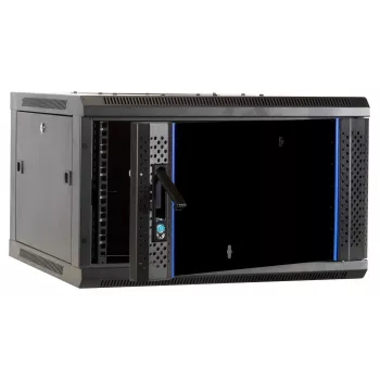 DSIT DS6604-F 6U επίτοιχο κουτί server με γυάλινη πόρτα, 600x450x320 mm, μαύρο