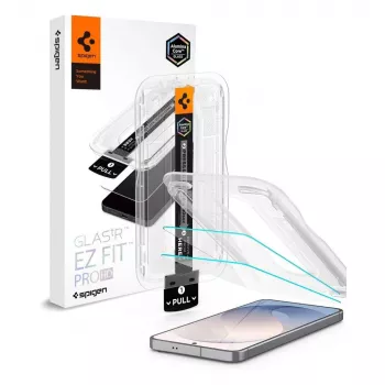 Spigen Glas.tR EZ Fit Pro AC συσκευασία 2 τεμ. γυαλί προστασίας οθόνης για Samsung Galaxy S26 FE - διάφανο, σκληρότητα 9H, πλαίσιο αυτόματης ευθυγράμμισης