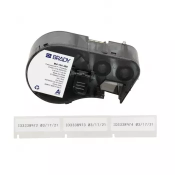 BRADY M4-124-490 B-488 ρολό ετικετών πολυεστέρα ultra-aggressive για BMP41/BMP51/BMP53/M511, Λευκό, 38,1 mm x 4,87 m