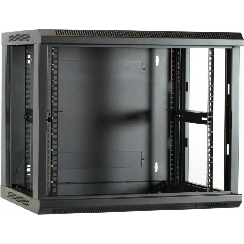 DSIT DS6409 9U Επιτοίχιο ντουλάπι server με γυάλινη πόρτα, 600x450x500 mm, Μαύρο