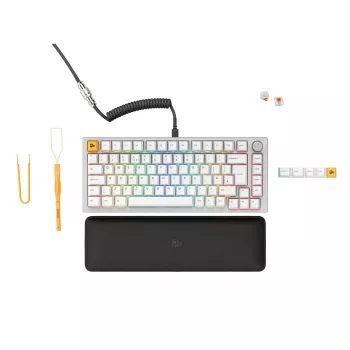 Glorious GMMK Pro μηχανικό πληκτρολόγιο, 75% Pre-Built, ISO UK Layout, λευκό