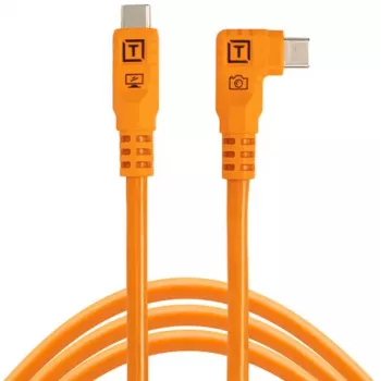 Tether Tools TetherPro Optima 10G καλώδιο USB-C σε USB-C με γωνιακό βύσμα, 1.8 m, πορτοκαλί (CUC06RTG2-ORG)