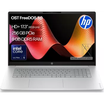 HP OmniBook 3 17-dg0054ngx 17,3 inch Full HD Laptop - Intel Core 5 225U, 8GB RAM, 256GB SSD, FreeDOS, Natur Silber