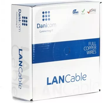 DSIT DANICOM CAT6A U/UTP 50m καλώδιο συμπαγούς πυρήνα - LSZH (Dca) - 10GBase-T, 500MHz