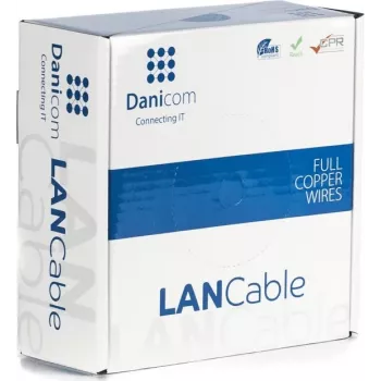DSIT DANICOM CAT5e FTP καλώδιο δικτύου 100m συμπαγούς αγωγού LSZH Dca μπλε