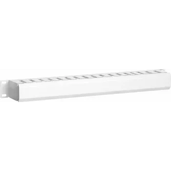 DSIT Οριζόντιο πάνελ διαχείρισης καλωδίων 19 inch 1U με κάλυμμα, λευκό (DS-1902-W)