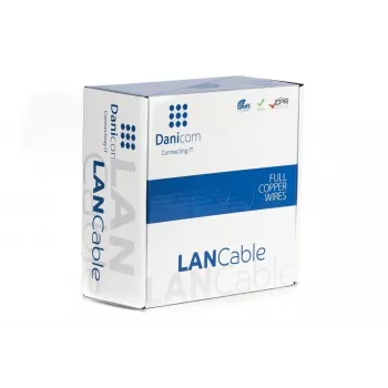 DSIT DANICOM CAT6A UTP Καλώδιο εξωτερικού χώρου 50m με συμπαγή αγωγό, μανδύας PE (Fca) - μαύρο