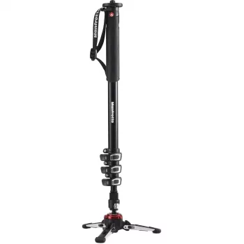 Manfrotto MVMXPROA4 XPRO Monopod+ Αλουμινένιο 4-Section Video Monopod με FluidTech Βάση, Μαύρο