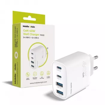 Mobile Origin 40W GaN Φορτιστής PW22 2x USB-C + 2x USB-A