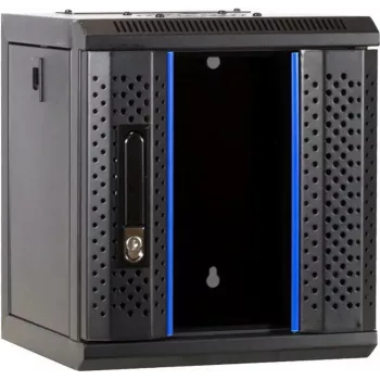 DSIT 6U 10 ιντσών Ερμάριο Server Επιτοίχιας Τοποθέτησης με Γυάλινη Πόρτα, 312x310x352 mm, Μαύρο (DS10-3306)