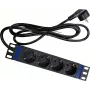 DSIT DS10-4PDU 10 ιντσών Rackmount Μονάδα Διανομής Ισχύος, 4 Πρίζες Schuko, 16A, Μαύρο