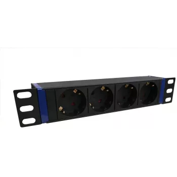 DSIT DS10-4PDU 10 ιντσών Rackmount Μονάδα Διανομής Ισχύος, 4 Πρίζες Schuko, 16A, Μαύρο