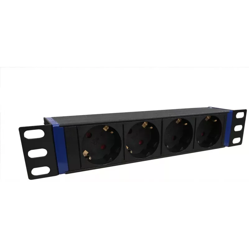 DSIT DS10-4PDU 10 ιντσών Rackmount Μονάδα Διανομής Ισχύος, 4 Πρίζες Schuko, 16A, Μαύρο