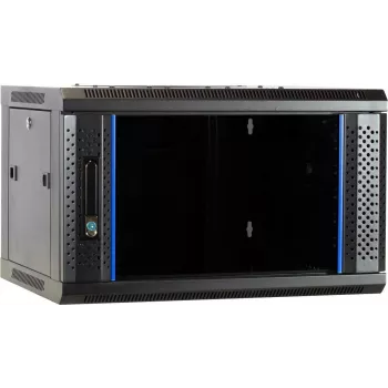 DSIT 6U Ερμάριο Server Επιτοίχιας Τοποθέτησης με Γυάλινη Πόρτα, 600 x 450 x 367 mm, Μαύρο, DS6406