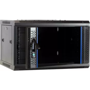 DSIT 6U Ερμάριο Server Επιτοίχιας Τοποθέτησης με Γυάλινη Πόρτα, 600 x 450 x 367 mm, Μαύρο, DS6406