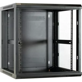 DSIT DS6612 12U επιτοίχιο rack με γυάλινη πόρτα, 600x600x635 mm, μαύρο