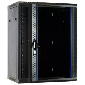 DSIT DS6615 15U επιτοίχιο rack με γυάλινη πόρτα, 600x600x770 mm, μαύρο