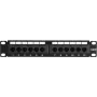 DSIT DS-10Patch6-12UTP 10 inch 12-port UTP CAT6 patch panel, 1U τοποθέτηση σε rack, μαύρο