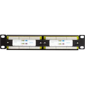 DSIT DS-10Patch6-12UTP 10 inch 12-port UTP CAT6 patch panel, 1U τοποθέτηση σε rack, μαύρο