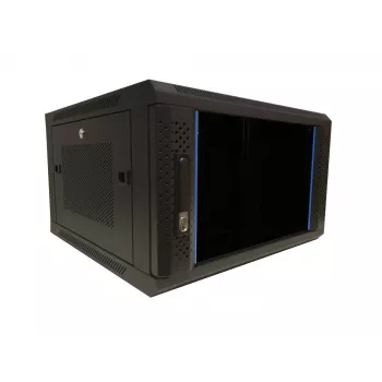 DSIT 6U 19 inch επιτοίχιο rack διακομιστή με γυάλινη πόρτα και διάτρητα πλαϊνά, 600x600x368 mm (DS6606ZP)
